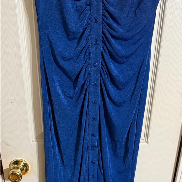 Blue Ruched Maxi Dress - Picture 2 of 5